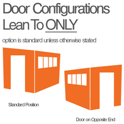 Lean to Pent Shed Door Change - Door on opposite end (Option B instead of A)